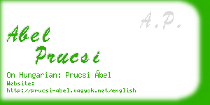 abel prucsi business card
